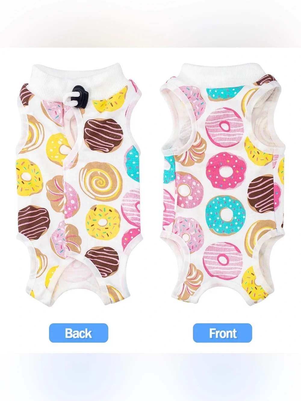 Cute Donut Print Cat Anti-Licking Surgery Onesie -Size Medium